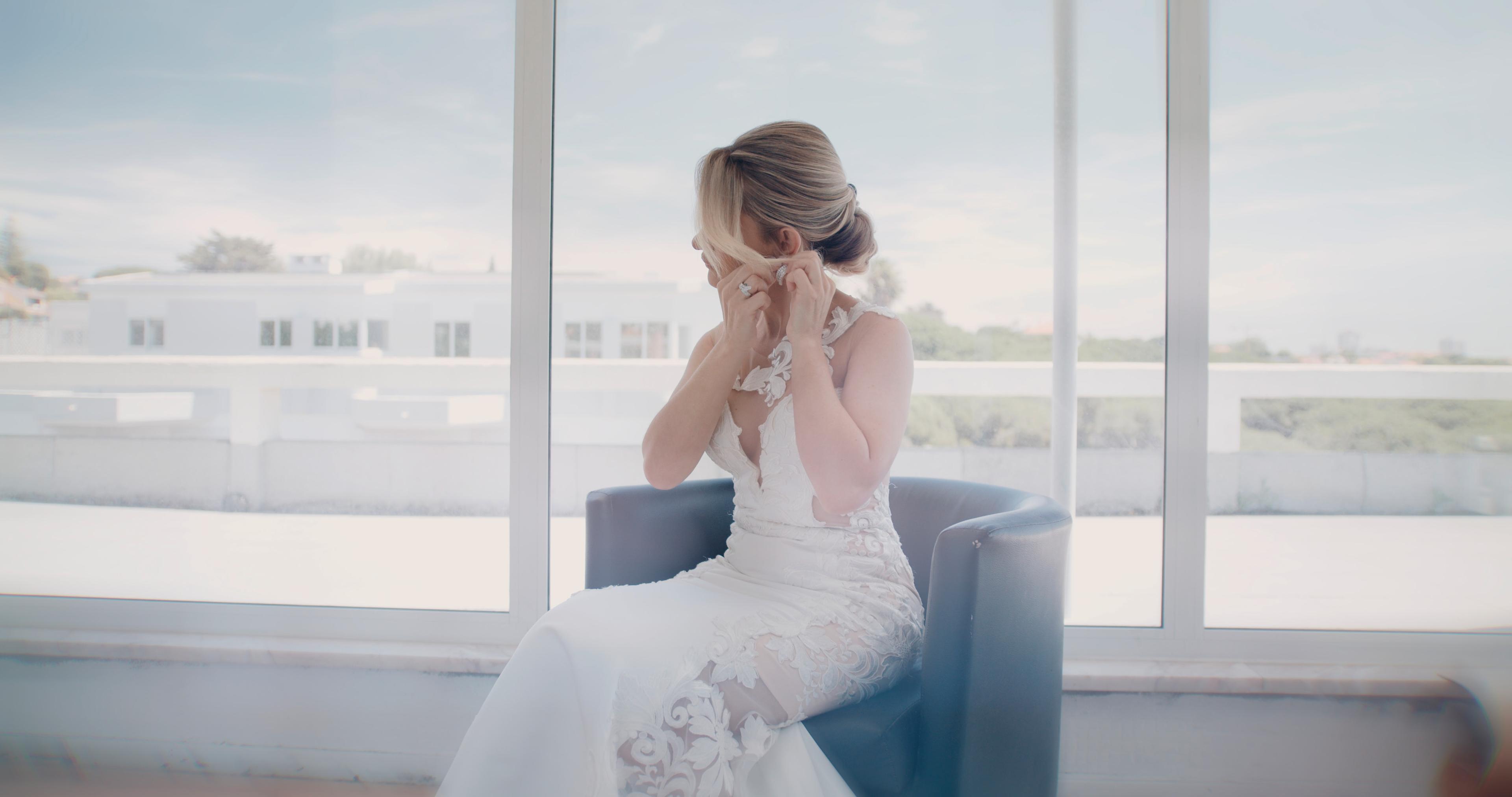 Bride during preparations